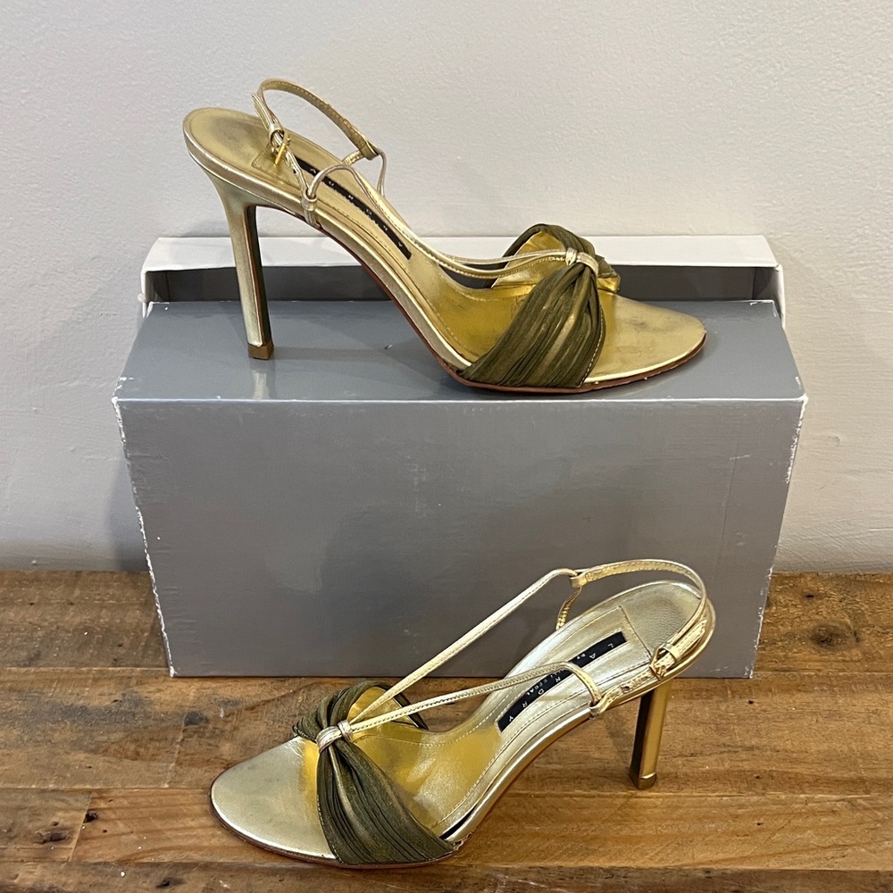 Laundry By Shelli Segal Gold and Olive Heels